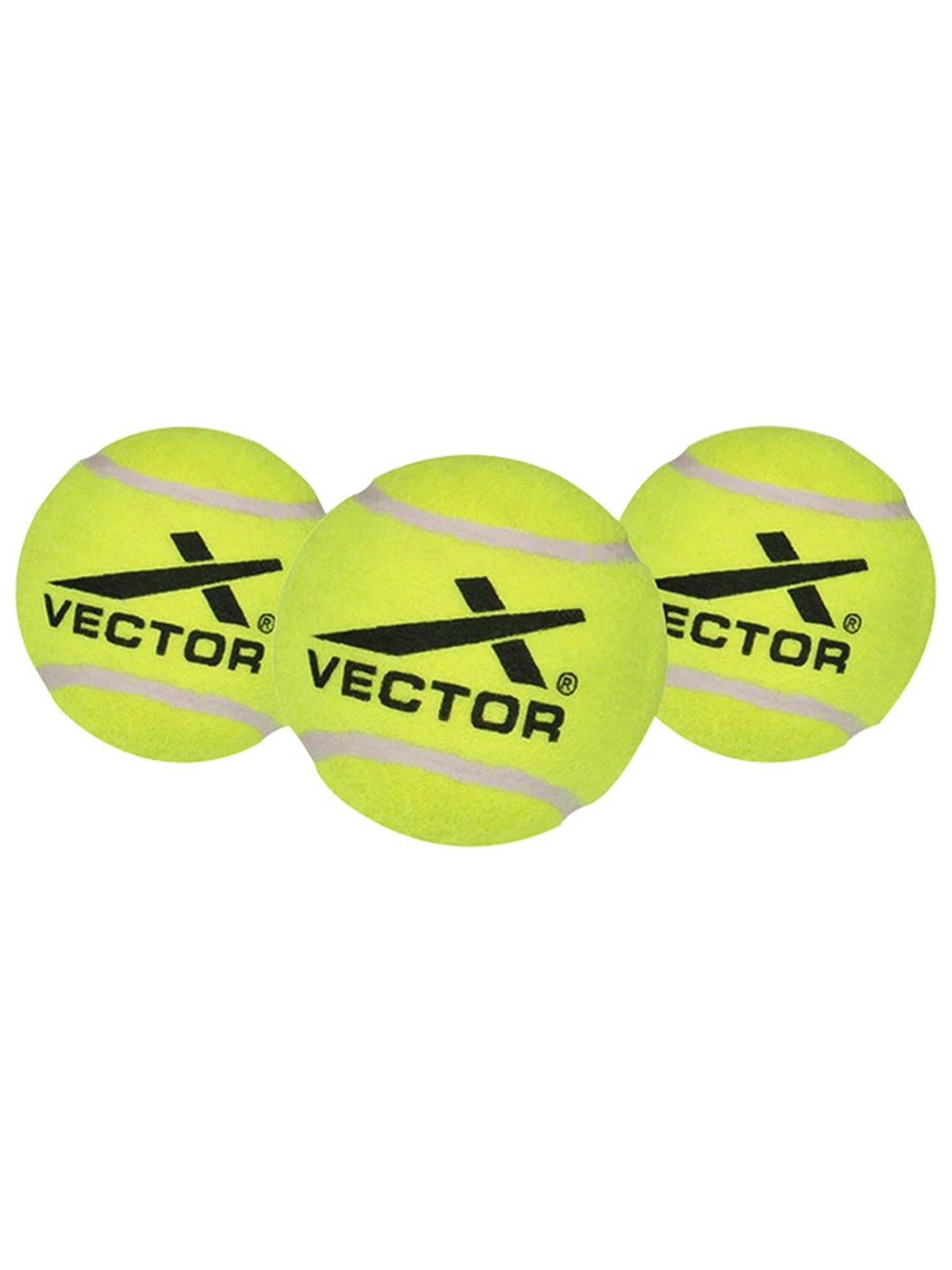 Vector X Pack of 3 Cricket Tennis Balls (Lime) Size - 1.57 Inc