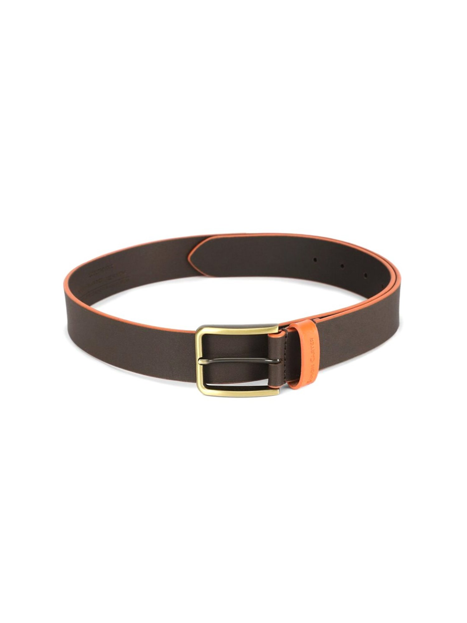 Simon Carter Brown Leather Casual Belt for Men