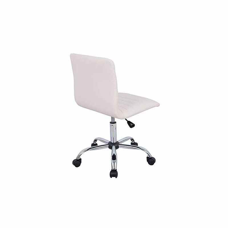 Basics Modern, Low-Back, Adjustable, Swivel, Armless Office Task Desk Chair with Casters, White