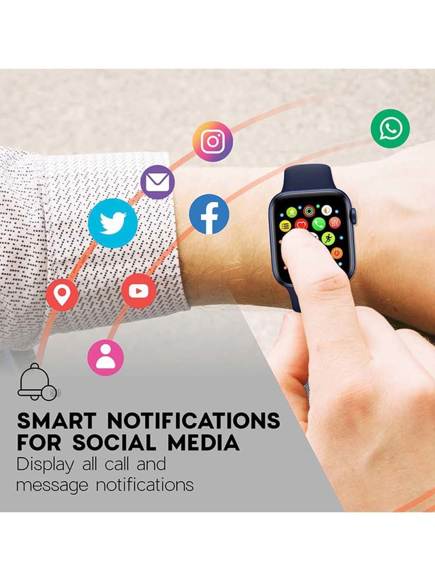 MAXX SX7 Pro Smart Watch with Bluetooth Calling (Free Size, Blue)