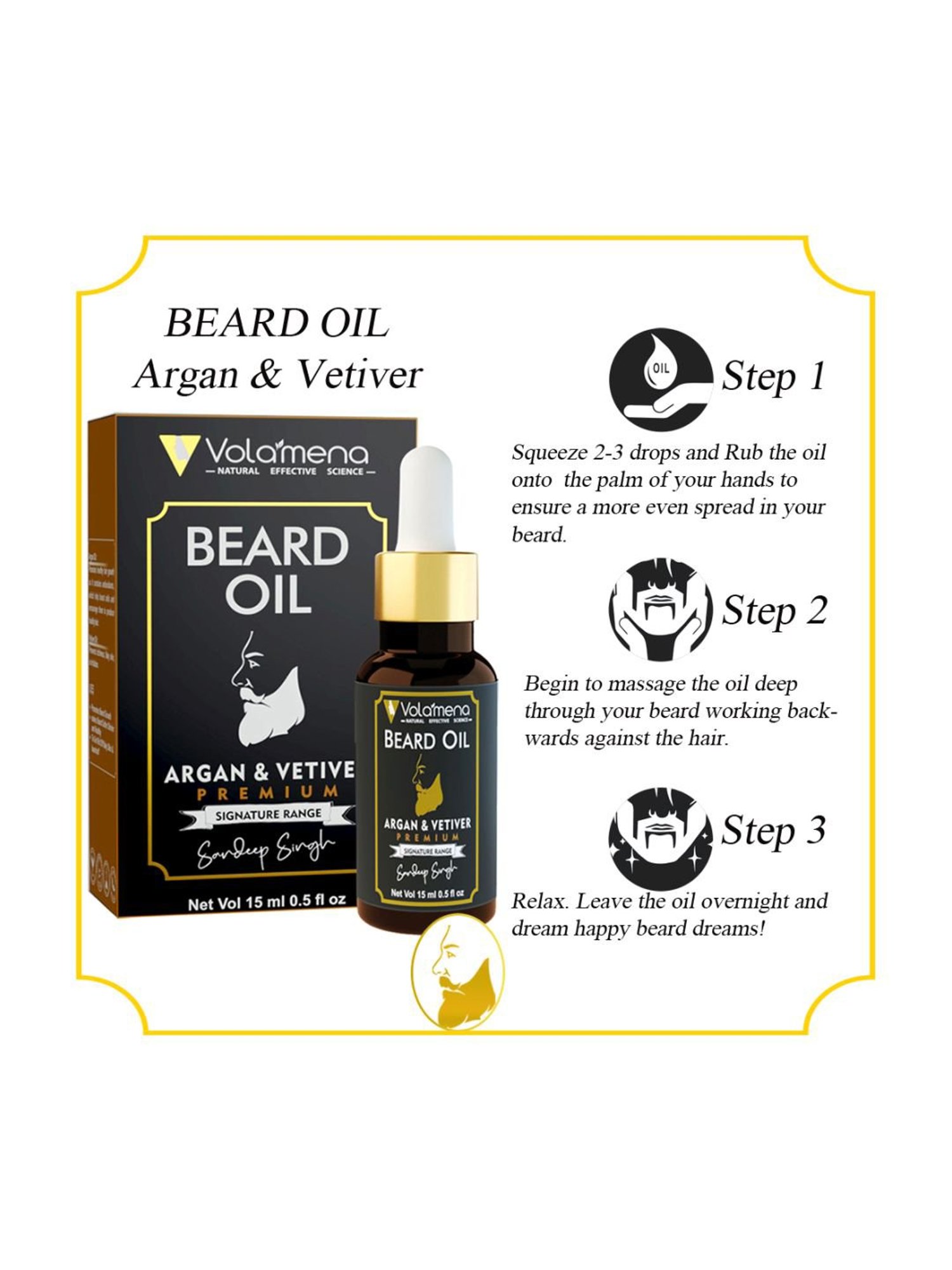 Volamena Argan & Vetiver Beard Oil - 15 ml