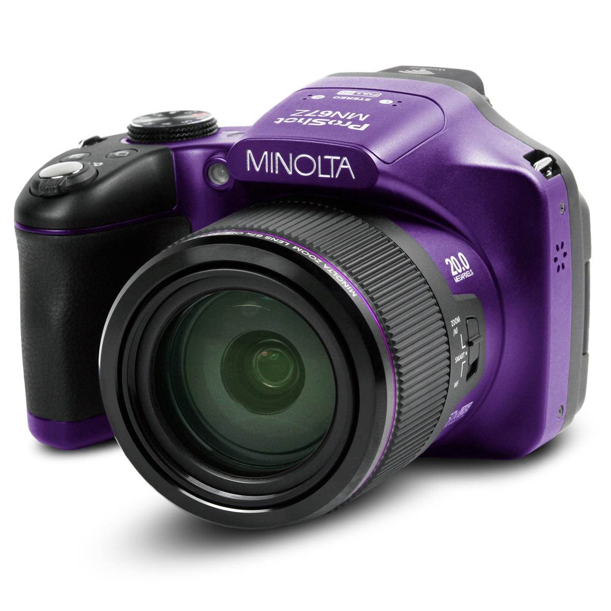 Minolta MN67Z 20MP Full HD Wi-Fi Bridge Camera with 67x Optical Zoom, Purple