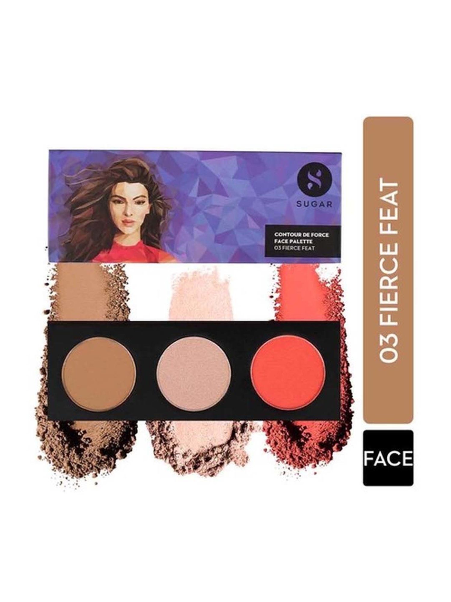 Sugar Cosmetics Contour De Force Face Palette 03 Fierce Feat - 12.5 gm