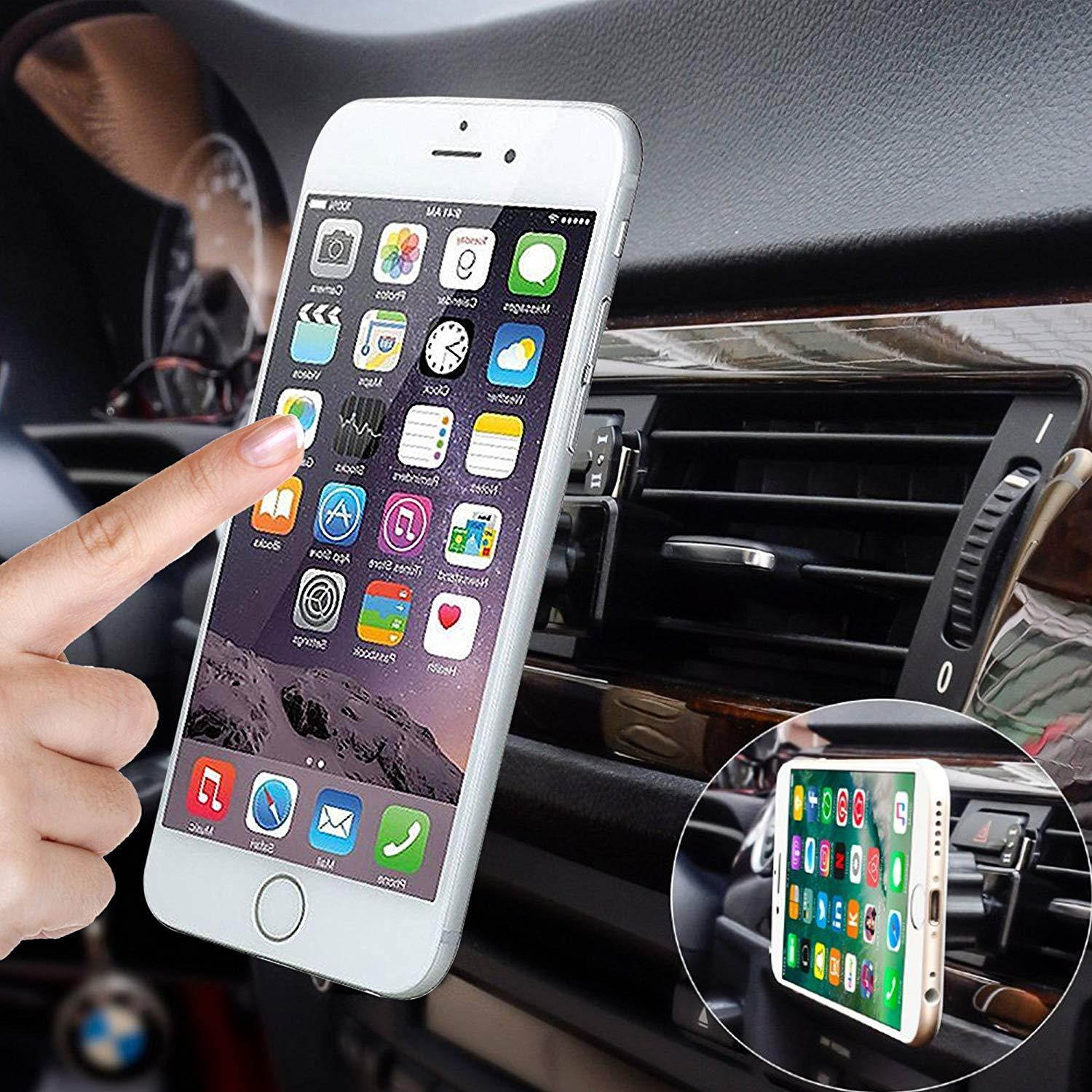 AILUN Car Phone Mount,Magnet Key Clip Holder,Air Vent Magnetic Holder 2Pack Universal Compatible iPhone X/Xs/XR/Xs Max/8/8Plus/7,Galaxy S9/S9+,S8/S8+ S7/S7 Edge,Google,LG,HTC and More[Black]