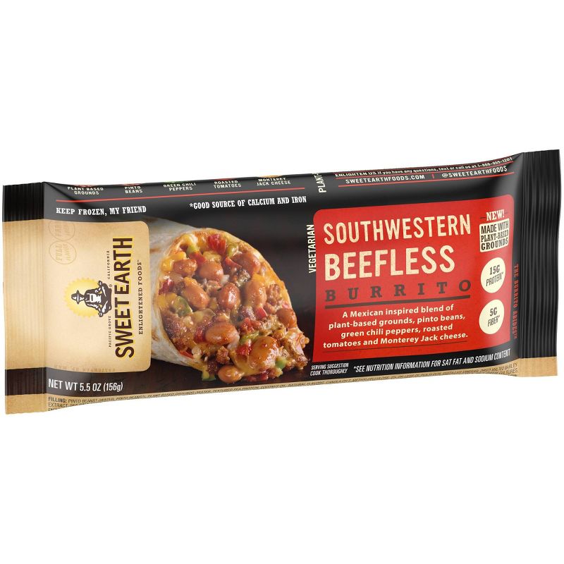 Sweet Earth Frozen Southwestern Beefless Burrito - 5.5oz