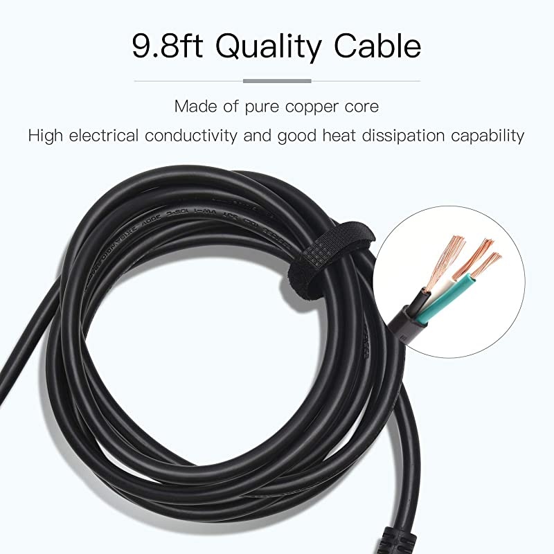 10ft Power Strip Tower Wireless Charger Surge Protector Extension Cord 10A 9-Outlet 4 USB 4.5A Fast Speed Charging Electrical Station Universal Socket for Laptop Phone Black and Blue