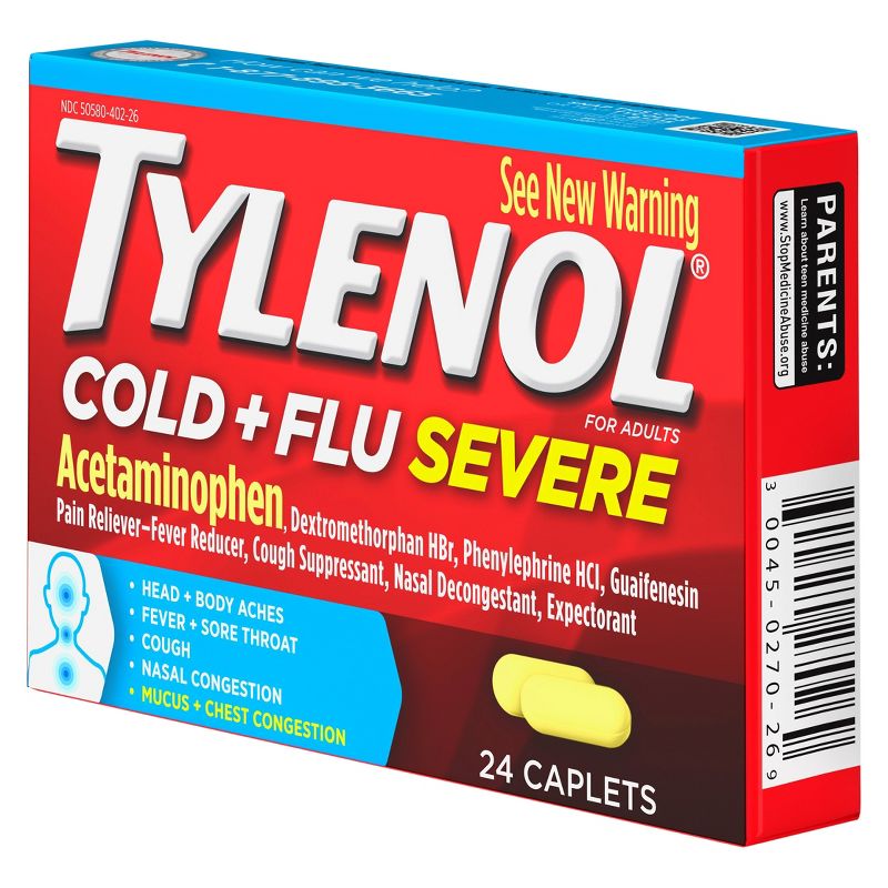Tylenol Cold & Flu Severe Multi Symptom Caplets - Acetaminophen - 24ct