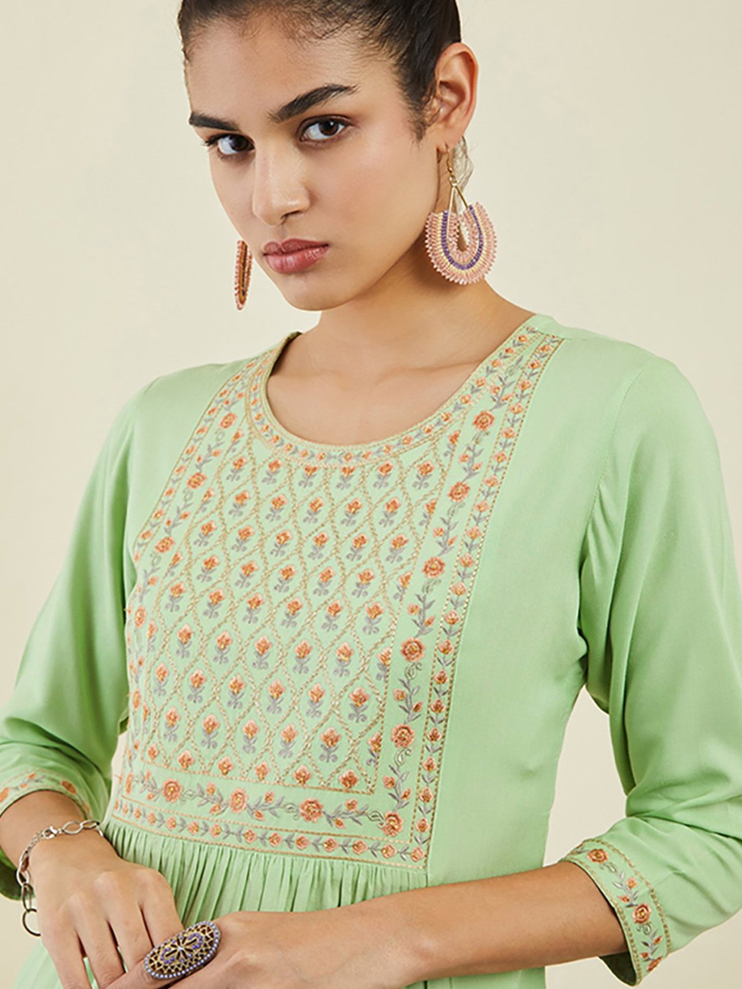 Soch Green Embroidered Tunic