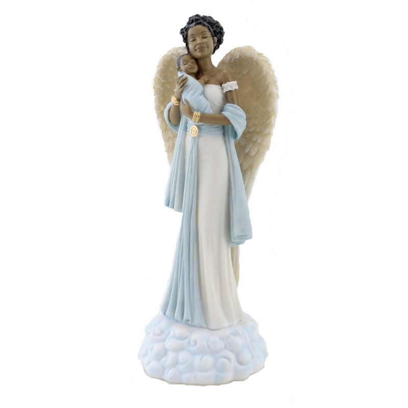 Black Art " Angel With Baby Boy Heavenly Figurine  -  Decorative Figurines