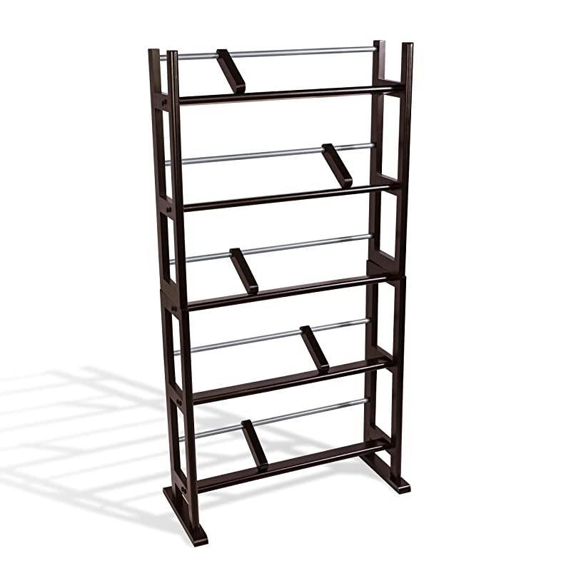 Element Media Storage Rack - Holds Up to 230 Cds or 150 DVDs, PN35535601 in Espresso & Mitsu 2-Tier Media Rack - 52 CDs or 36 DVD/BluRay/Games in Clear Smoke Finish, PN64835193