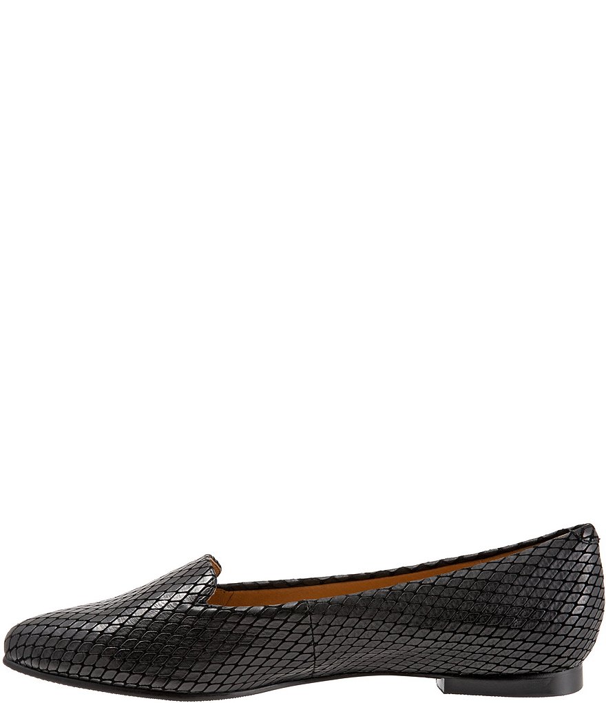 Trotters Harlowe Pattern Detail Leather Flat Loafers