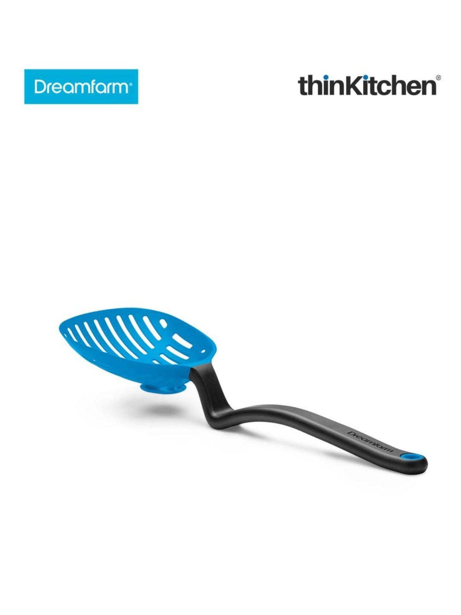 Dreamfarm Blue Nylon Lestrain Drip-Catching Sit-Up Scoop Strainer