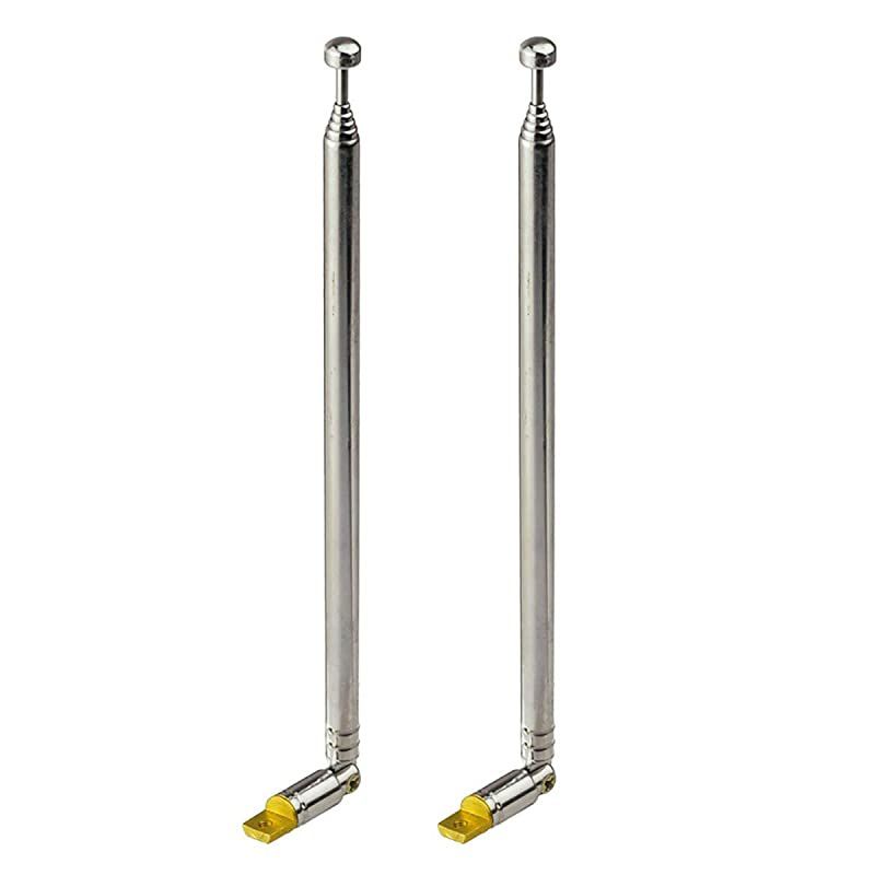 7Sections Telescopic 65cm FM Antenna Replacement 2Pack Compatible with Indoor Portable Radio Bluetooth Home Stereo Receiver AV Audio Vedio Home Theater Receiver Power Amplifier System Tuner