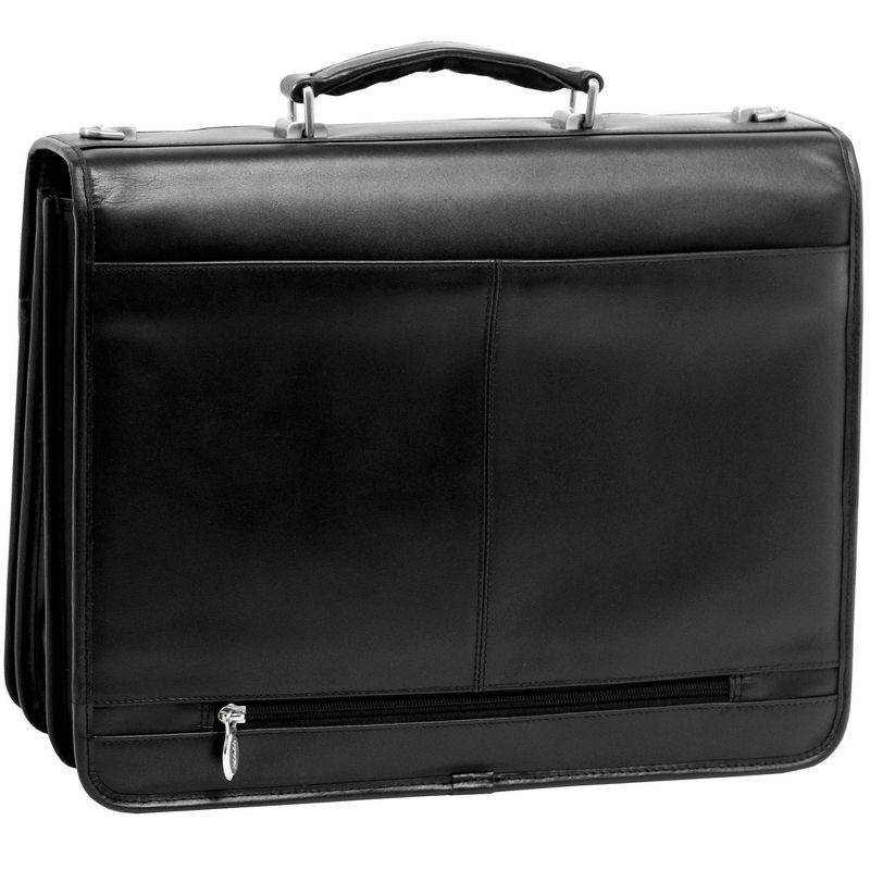 McKlein Flournoy 15" Leather Double Compartment Laptop Briefcase - Black