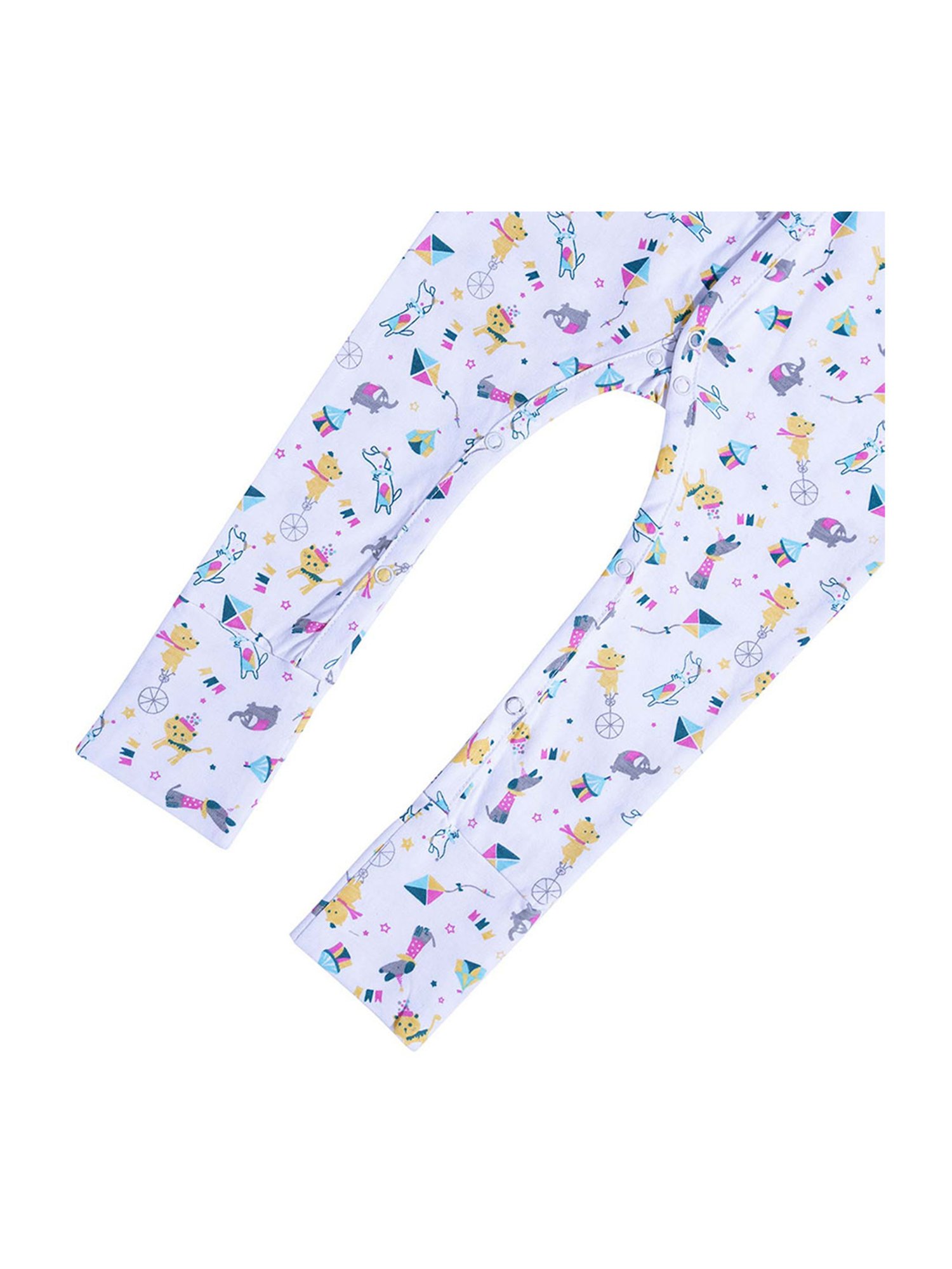 Haus & Kinder Boys Carnival Multicolor Cotton Printed Full Sleeves Sleepsuit