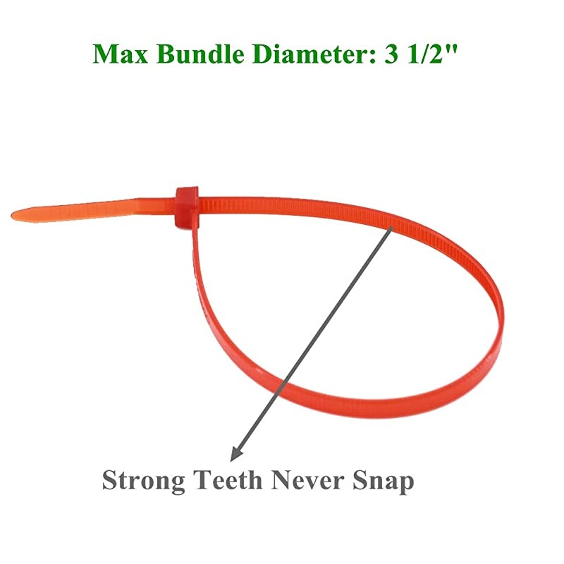 Duty Strong 12 Inch 100 Pieces Red Color Cable Zip Ties Upgrade Durable 50 LBS Festival Decoration Fastening Ties Tools Handheld Easy to Use Electric Cord Management Wire Zip Ties Outdoor