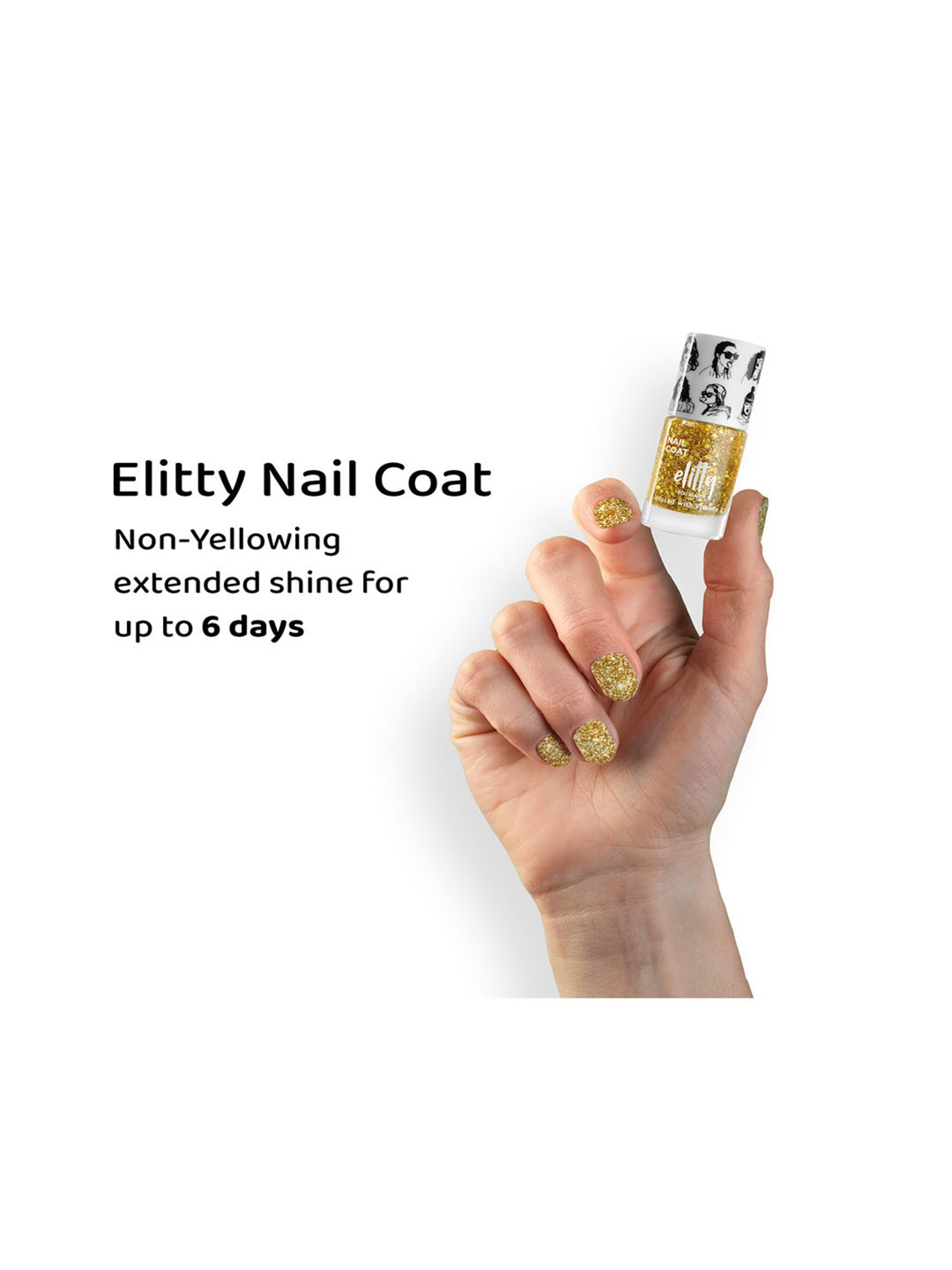 Elitty Mad Over Nails Shimmer Nail Polish Golden Hour (Golden) - 6 ml