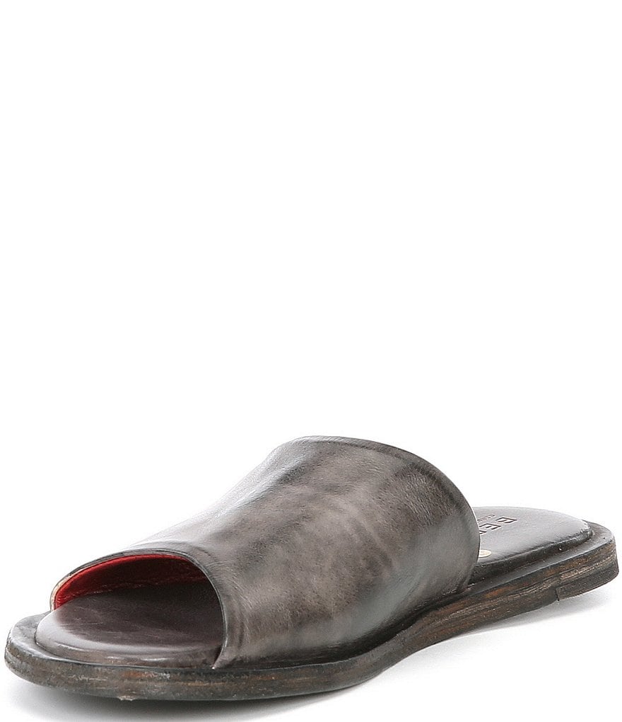 Bed Stu Kate Tanned Leather Flat Slide Sandals