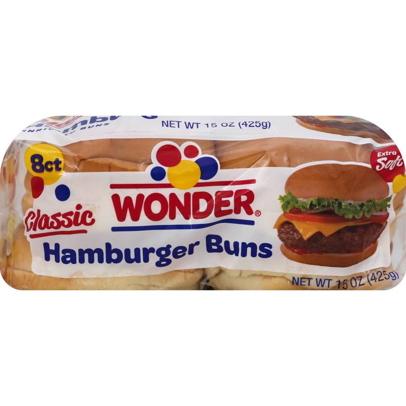 Wonder White Hamburger Buns - 12oz/8ct