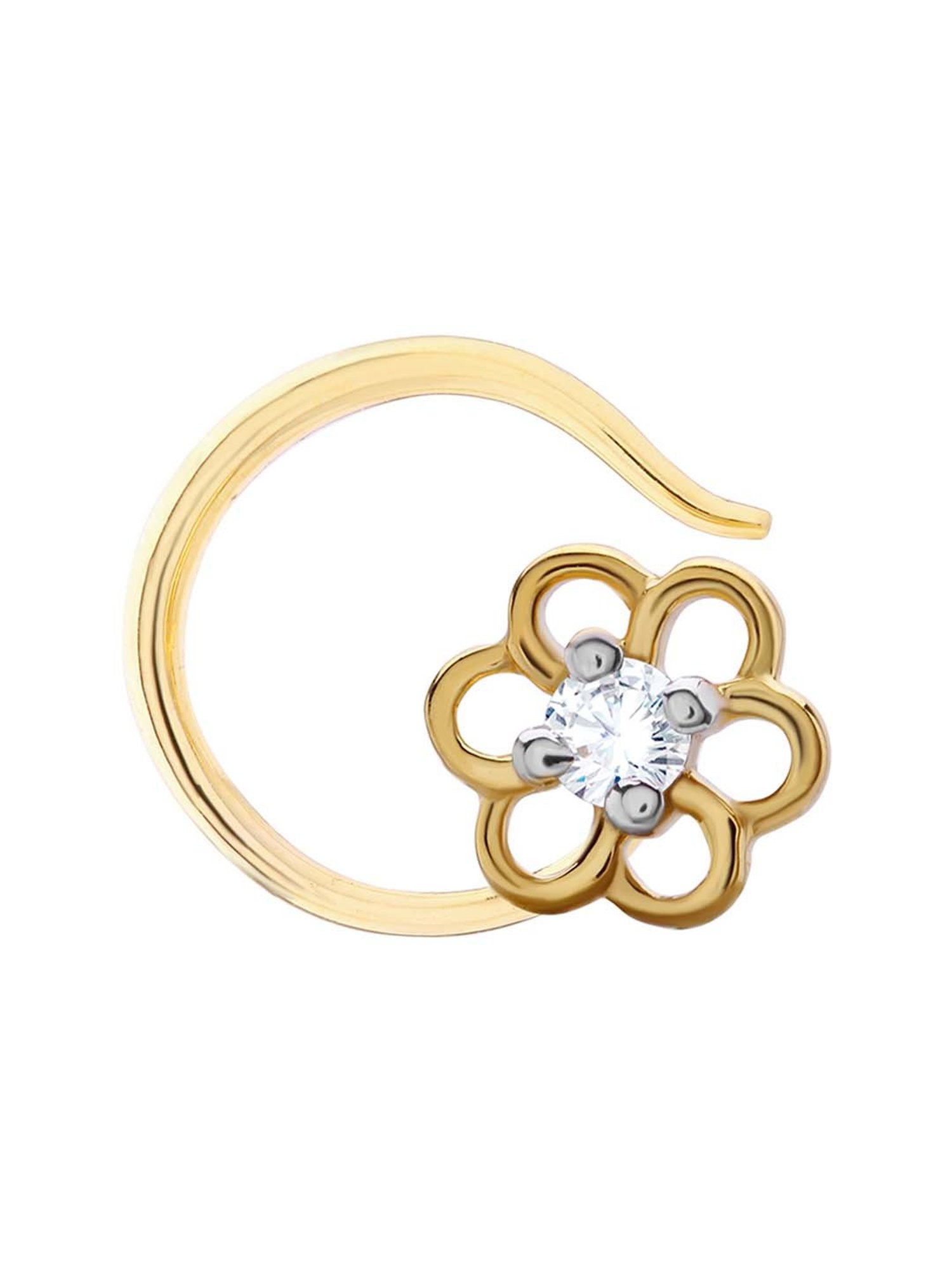 Waman Hari Pethe Jewellers 18k Gold & Diamond Nosepin for Women