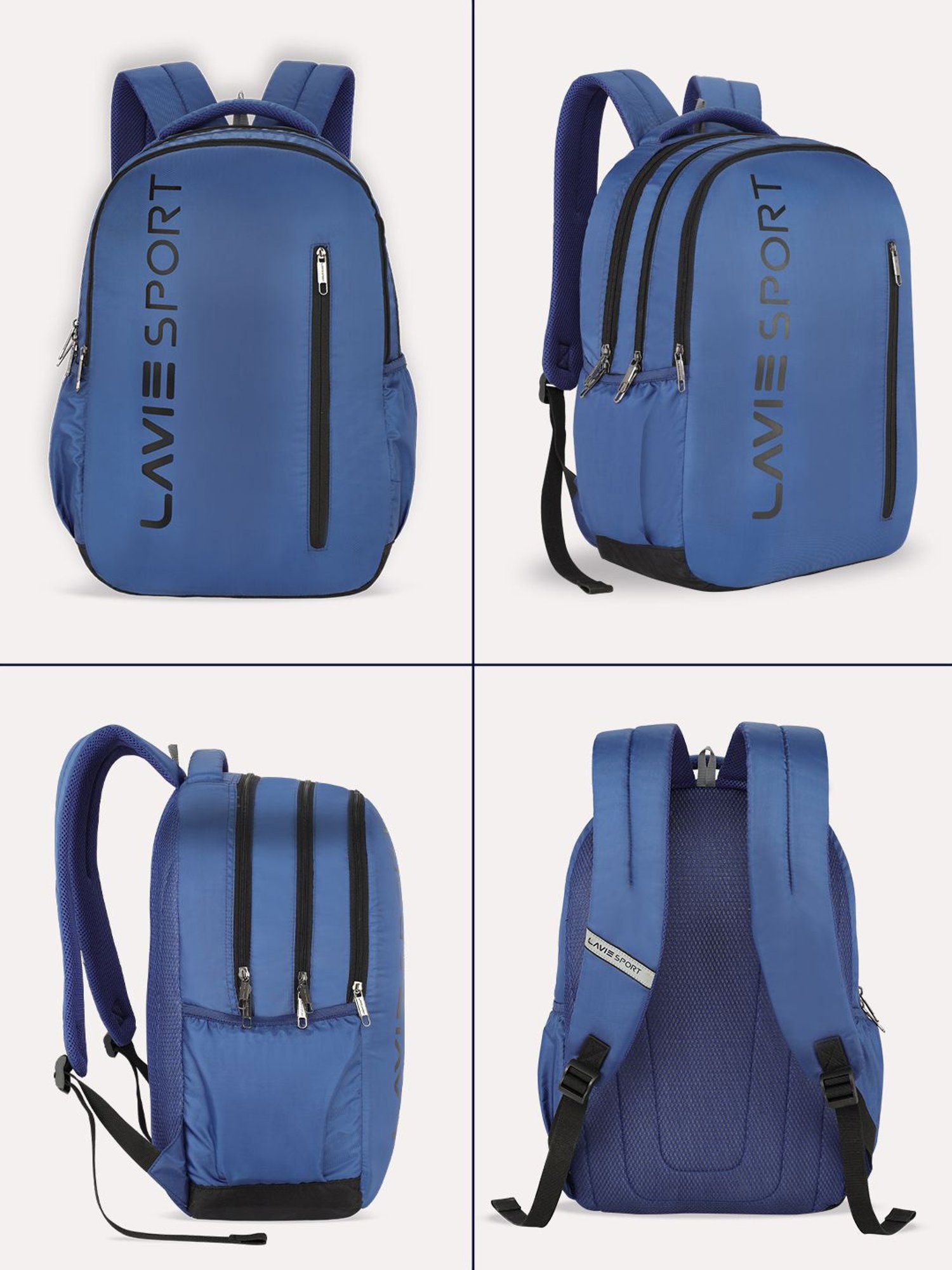 Lavie Sport Engrave 34L Laptop Backpack For Boys & Girls |Unisex Casual Bag for Men & Women (Navy)