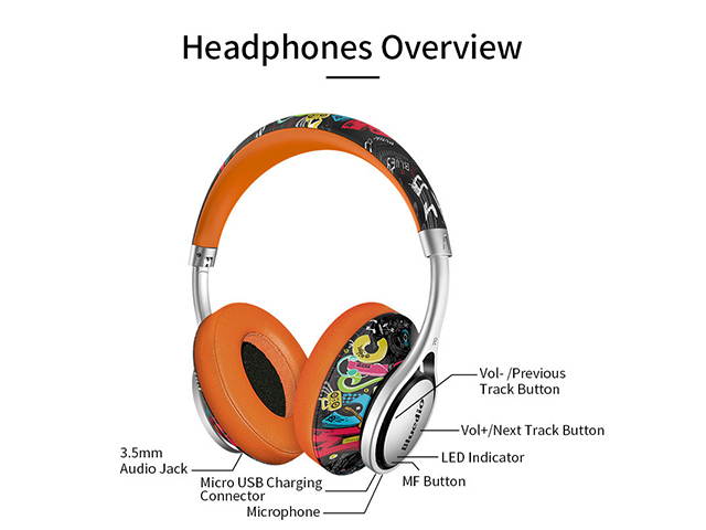 AutofeelSunriseoffice Bluetooth Earphone Headset Headphone Wireless Headphones 3D Bass Stereo Headsets Built-in Mic Smart Voice Control Headphones For Smartphone Music Calls