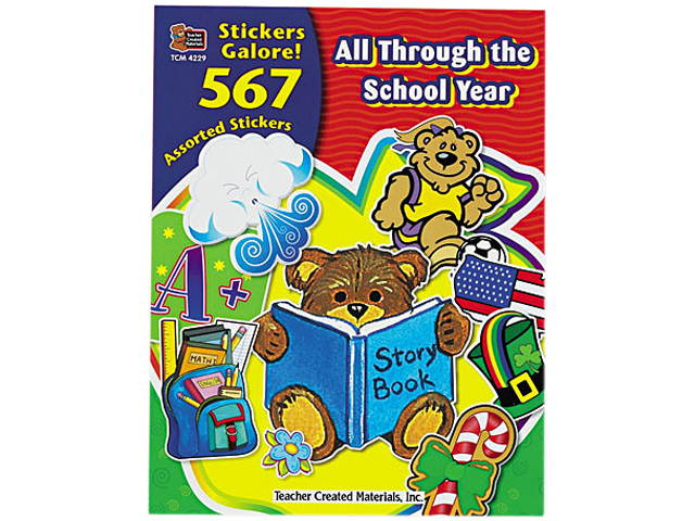 Teacher Created Resources 4229 Sticker Book, All Through the School Year, 567/Pack