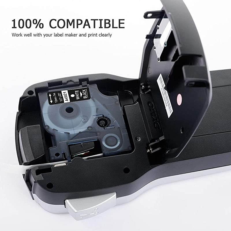 Compatible Label Tape Replacement for Dymo D1 Label Tape 45021 White on Black Permanent Polyester Tapes 1/2-Inch Compatible with DYMO LabelManager 160 210D 280 360D COLORPOP, 3-Pack