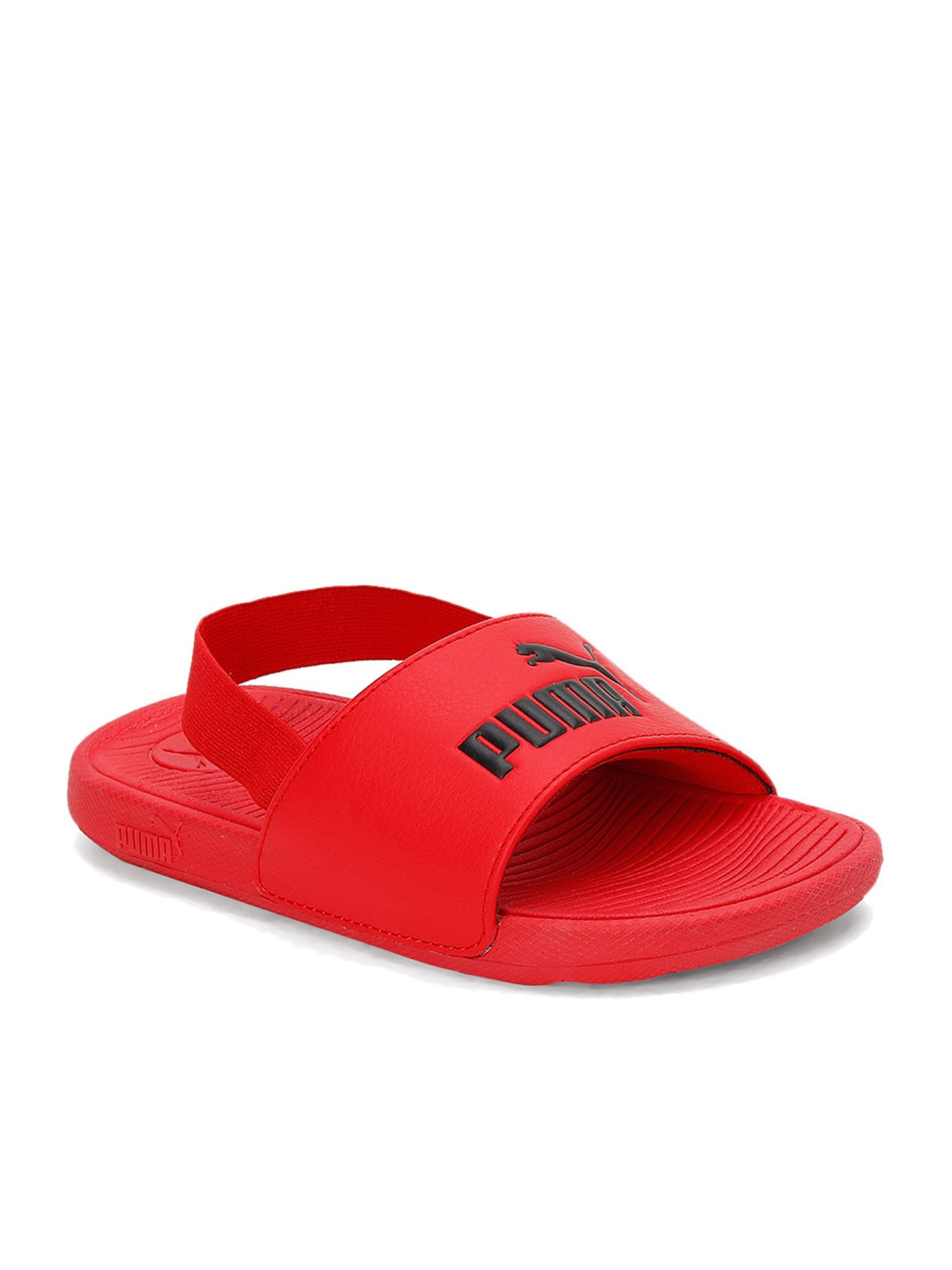 Puma Kids Red & Black Back Strap Sandals