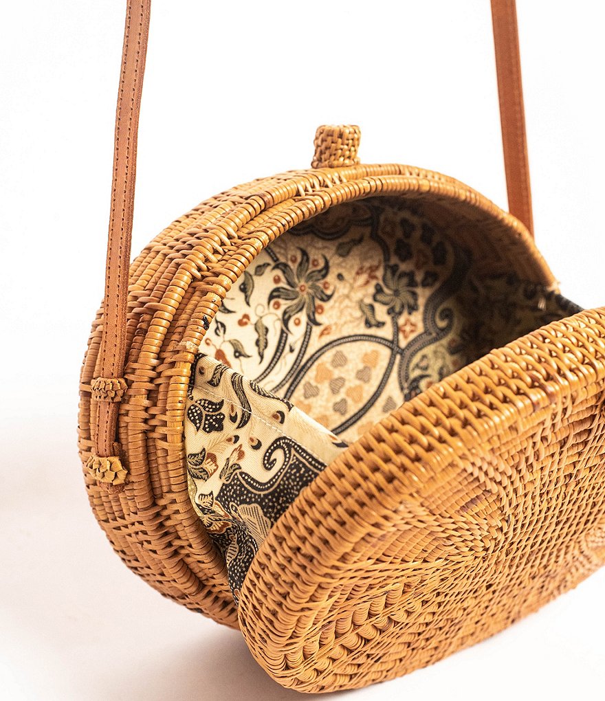 Beachgold Mandala Woven Straw Crossbody Bag