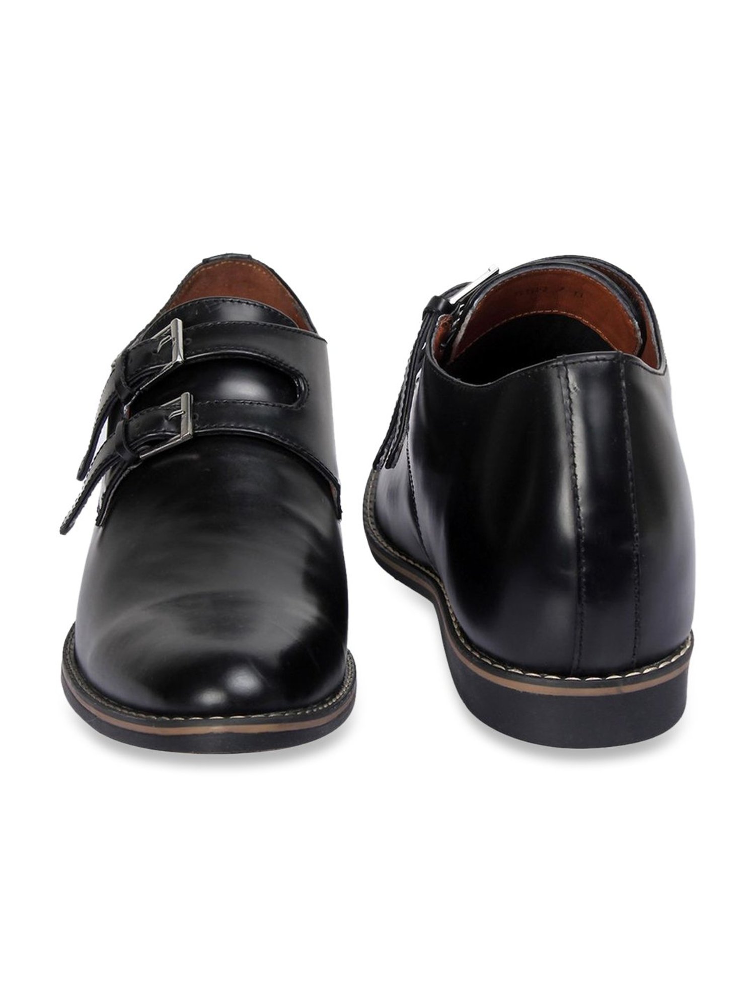 Celby Men's Height Increasing Black Monk Shoes