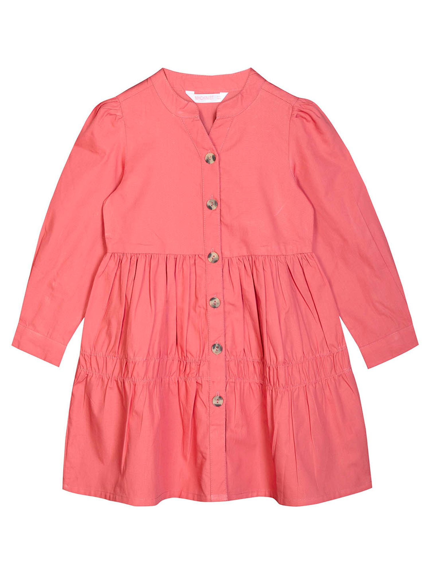 Budding Bees Kids Peach Solid Shirt Dress
