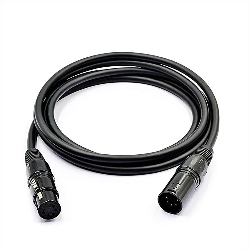 5 PIN XLR DMX Cable Adapter 20 Feet, DMX512 5PIN XLR Male to Female 5-PIN DMX Cable