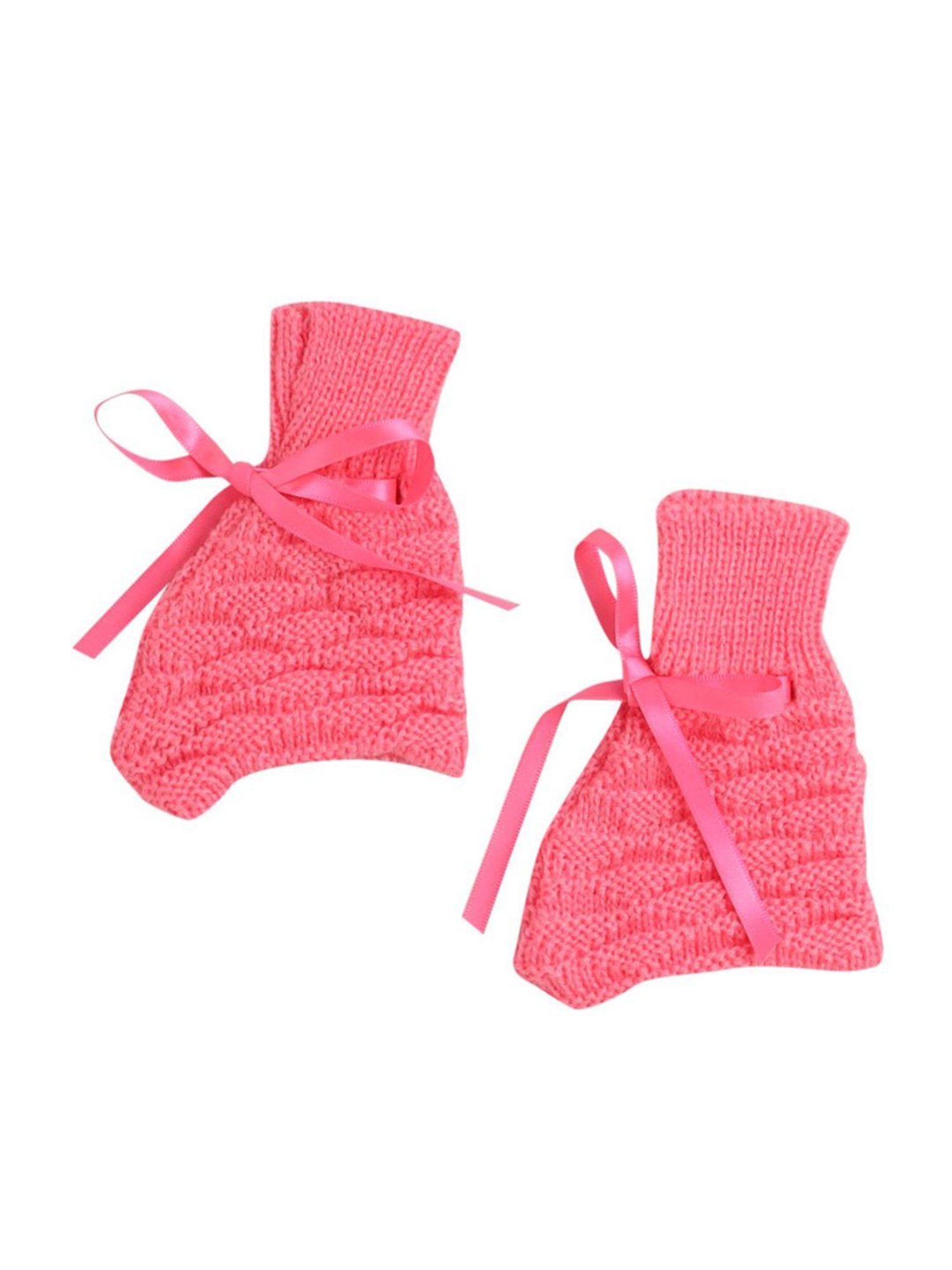 Little Angels Kids Pink Textured Pattern Full Sleeves Sweater Set