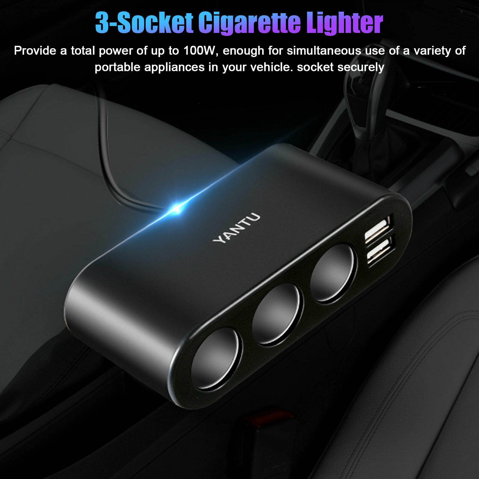2 USB 3.1A Car Cigarette Fast Charger Lighter Socket Splitter 12V Power Adapter