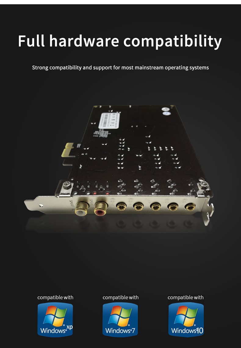 PCIe Sound Blaster Built-in Sound Card 5.1 Channel SB0105 , Computer Singing Broadcast Sound Card (Red)