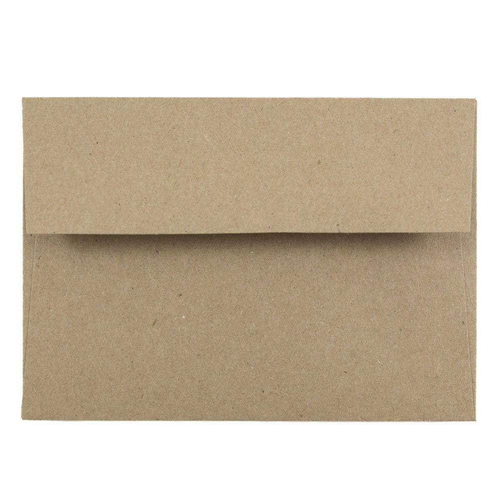 JAM PAPER 4Bar A1 Premium Invitation Envelopes - 3 5/8 x 5 1/8 - Brown Kraft Paper Bag - 25/Pack