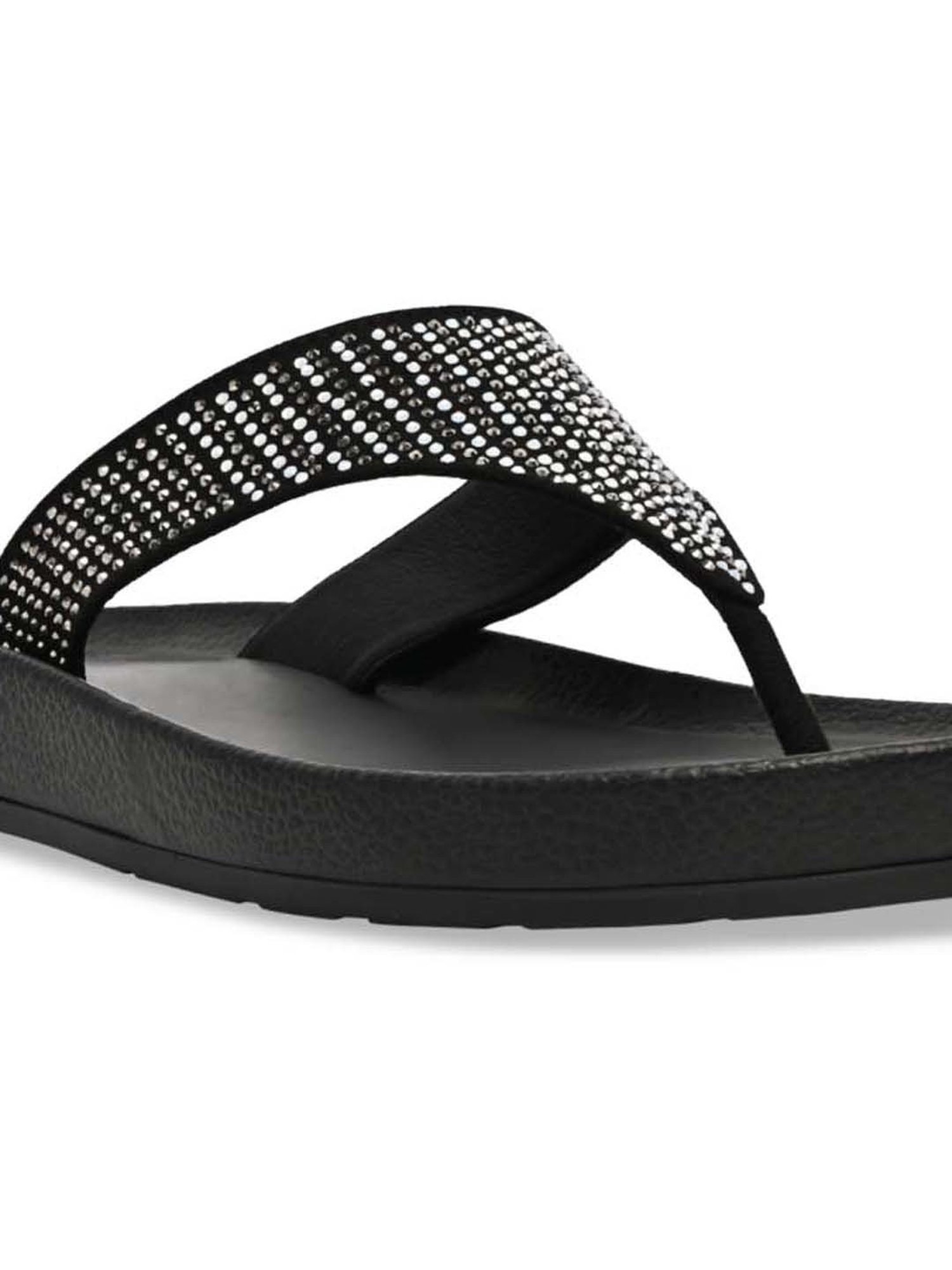 Rocia by Regal Women's Black Thong Sandals