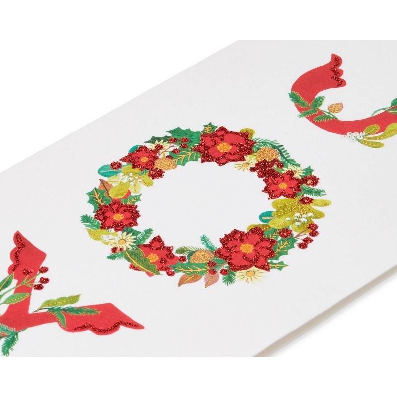 16ct Papyrus Joy Wreath Boxed Holiday Greeting Cards