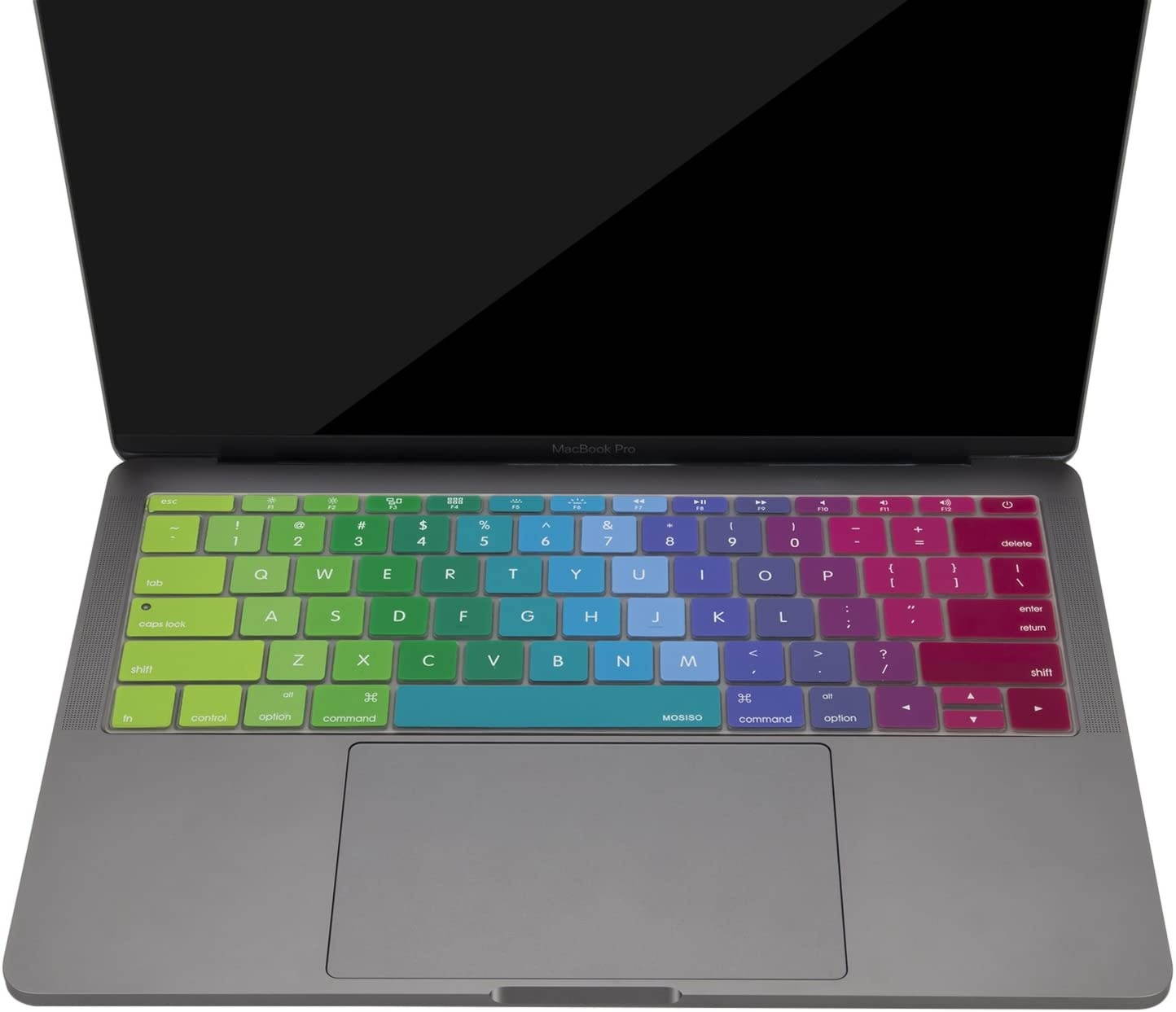 MOSISO Silicone Pattern Keyboard Cover Protective Skin Compatible with MacBook Pro 13 inch 2017 & 2016 Release A1708 Without Touch Bar, MacBook 12 inch A1534, Blue and Pink