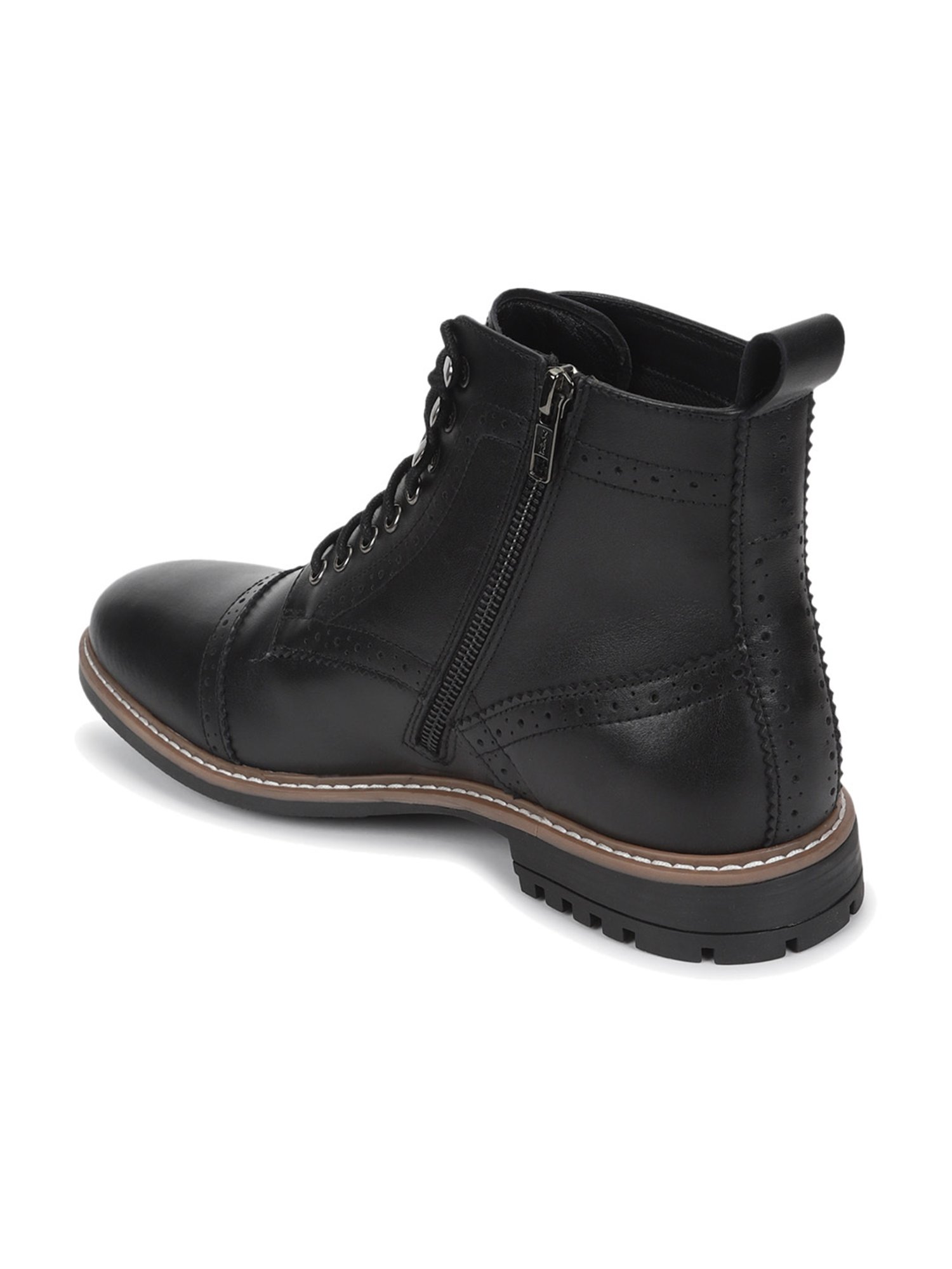Royal Enfield Men's TORQUE Black Brogue Boots