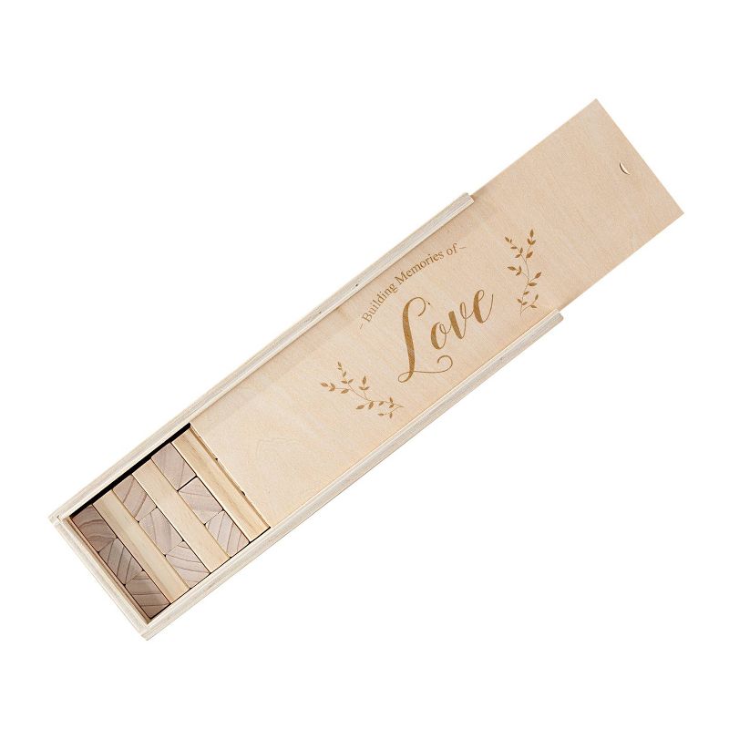 "Building Memories Of Love" Wooden Block Guestbook