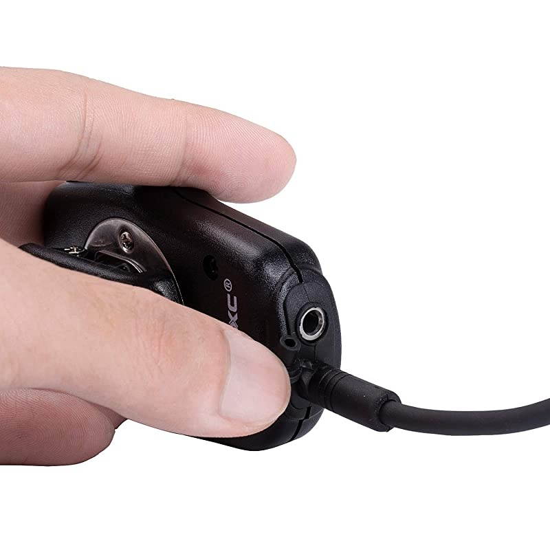 Walkie Talkie Speaker Mic 2Pin Shoulder Mic with External 35mm Earpiece Jack Compatible with Motorola TwoWay Radios