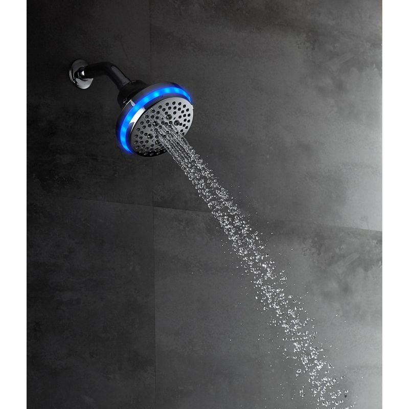 1.8 GPM Four Function Wall Mount Wave Sensor Shower Head with Temp LED Chrome - Tosca
