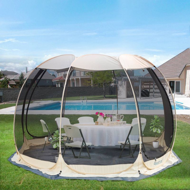 12' x 12' Waterproof PE Tarp Floor Mat for Screen House Gazebo - Alvantor