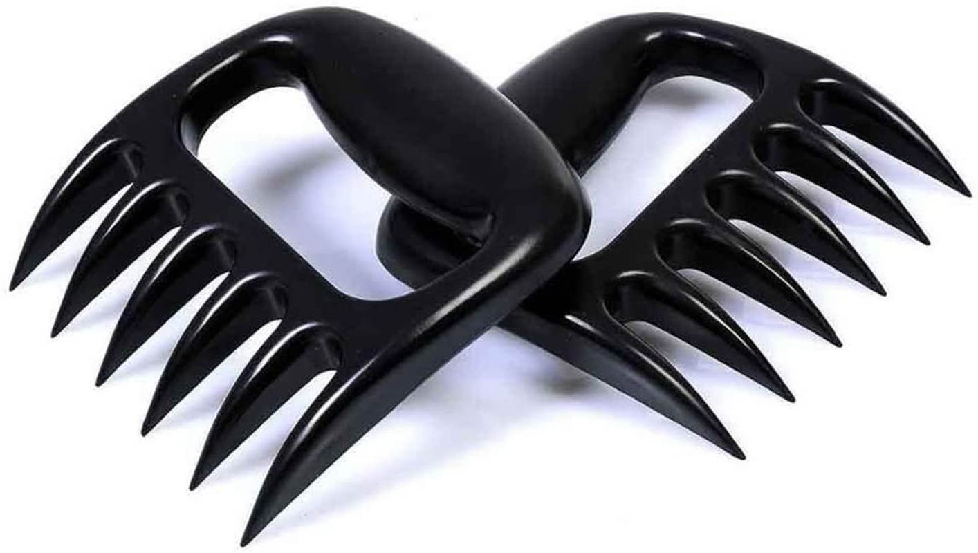 Tailbox Barbecue Claws Set of 2 Bear Claws BBQ Meat Handler Forks - Pulled Pork Shredder Claws for Carving & Shredding Meat (Black)