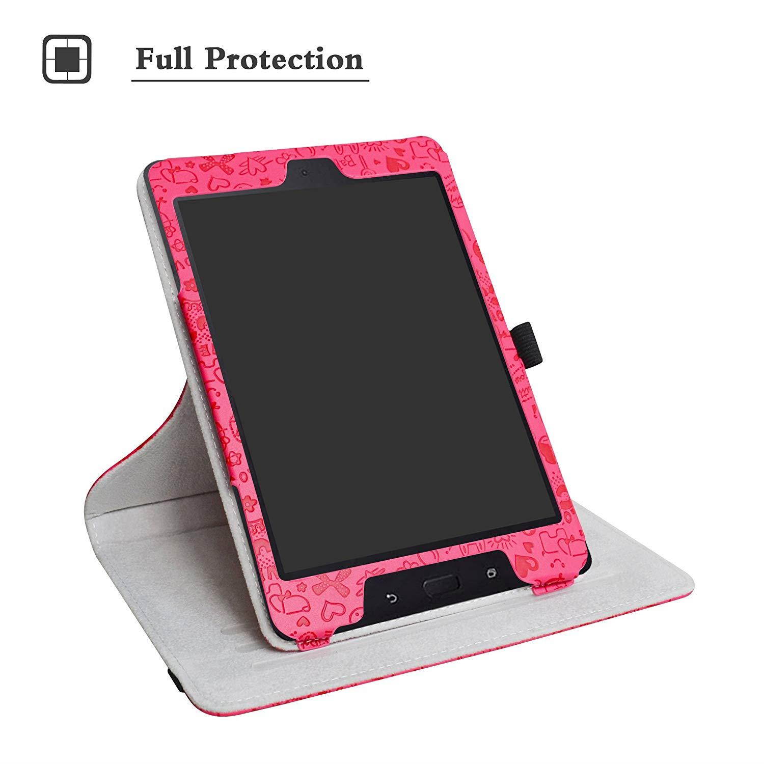 ZenPad Z8s ZT582KL / Z8 ZT582KL-VZ1 Rotating Case,Mama Mouth 360 Degree Rotary Stand With Cute Pattern Cover For 7.9" Asus ZenPad Z8s ZT582KL / Z8 ZT582KL-VZ1 Android 7.0 Tablet,Rose Red