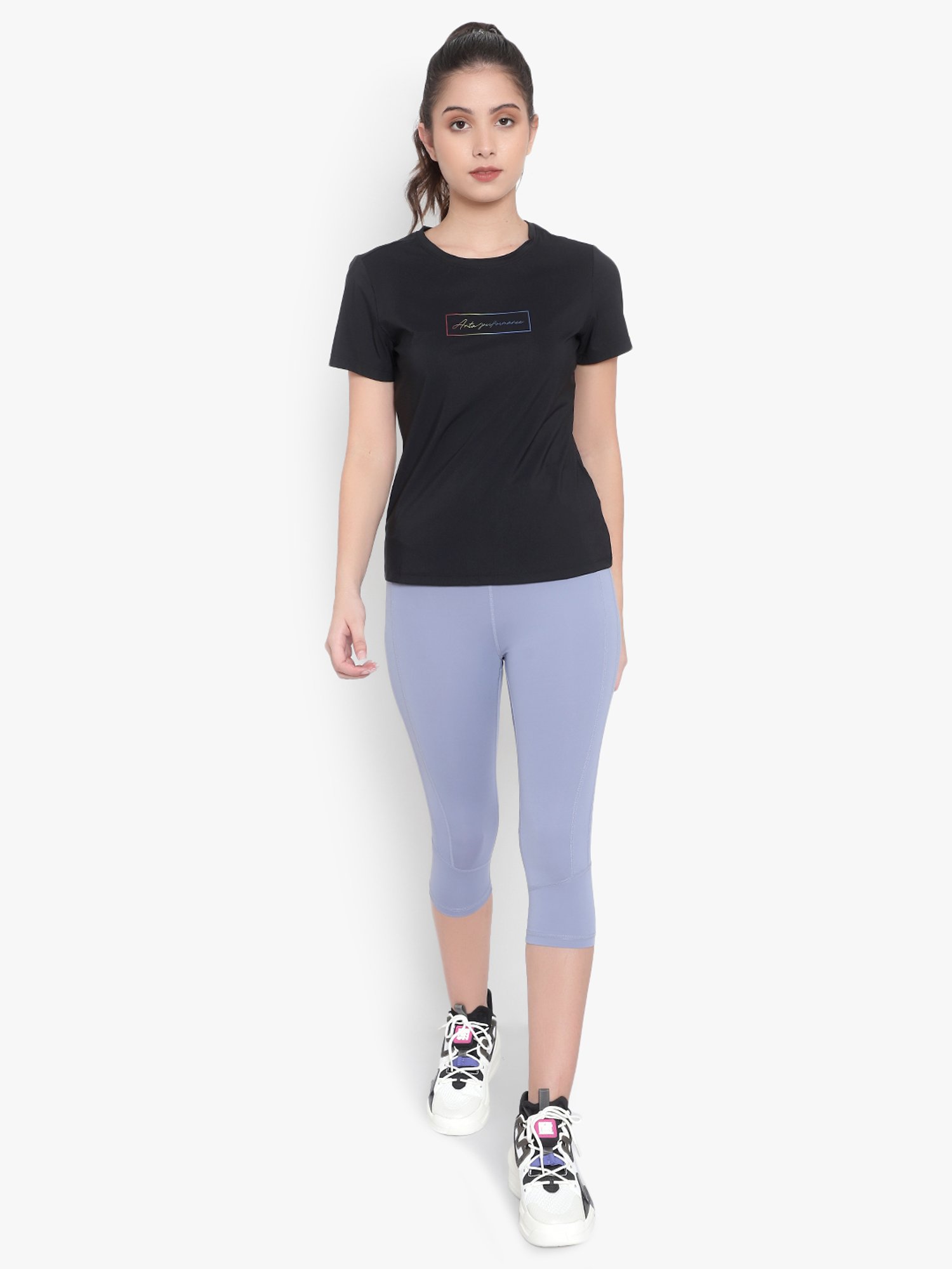 Anta Black Printed Sports T-Shirt