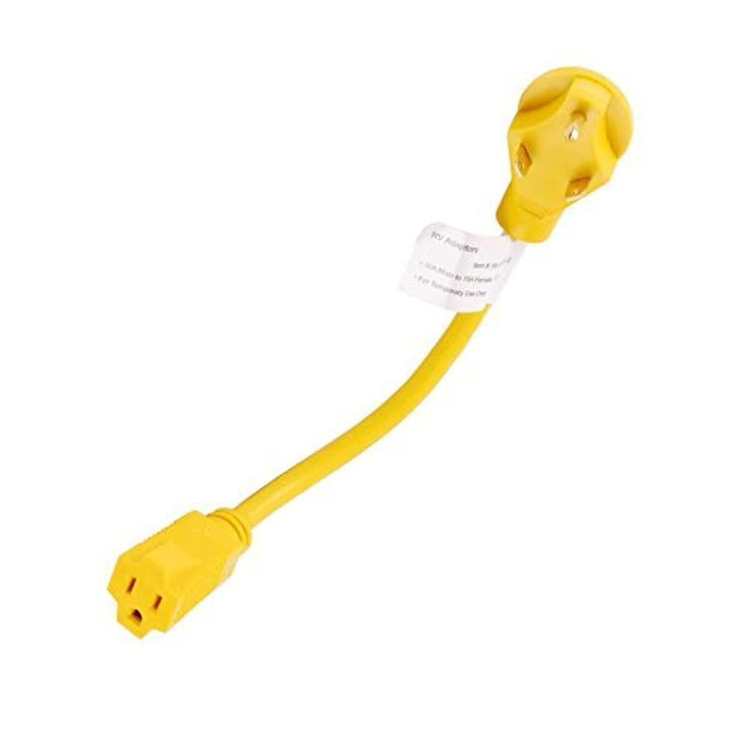 aleko rv30-15-12 12 inches adaptors 30amp male to 15amp female