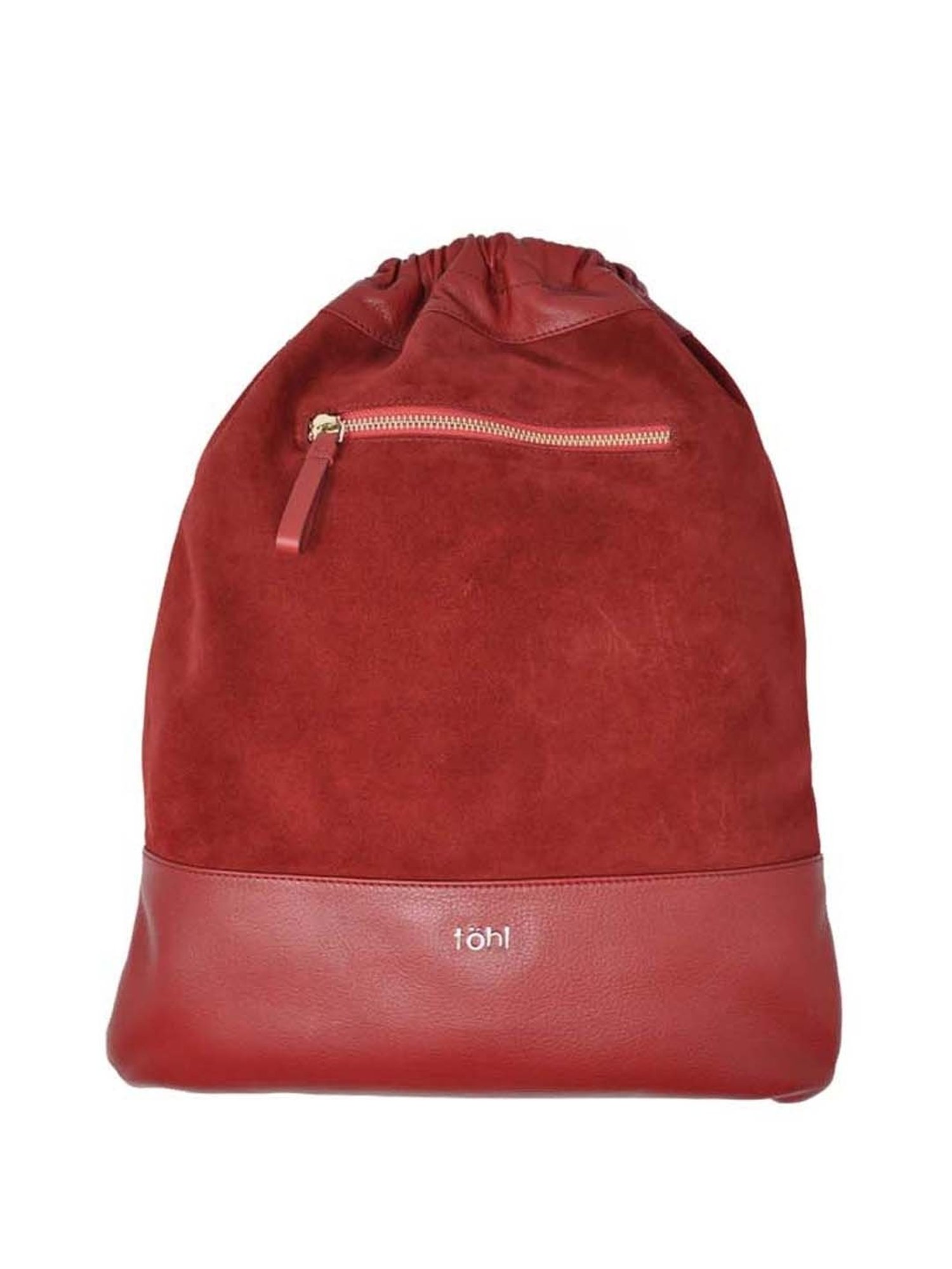 Tohl Red Leather Medium Backpack